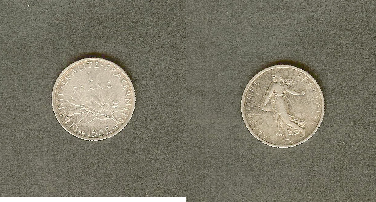 1 franc Semeuse 1902 Paris  TTB+